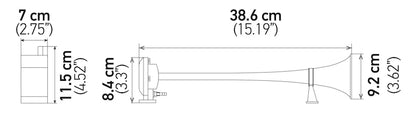 Hella Horn Kit Bl Chrome Air 1Trumpet 12V