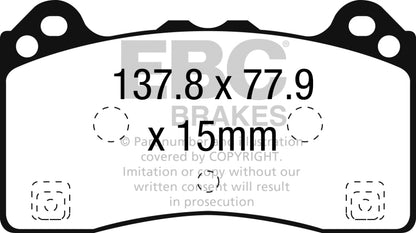 EBC 2016-2017 Ford Focus RS Front Greenstuff Brake Pads