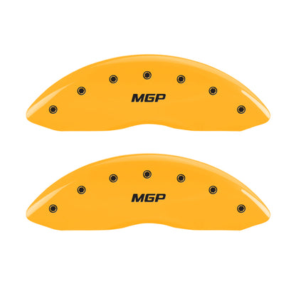 MGP 4 Caliper Covers Engraved Front & Rear Oval logo/Ford Yellow finish black ch