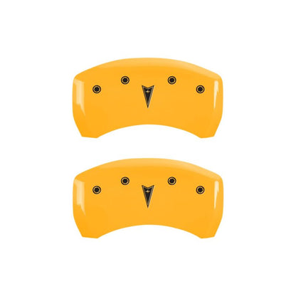 MGP 4 Caliper Covers Engraved Front Pontiac Rear Arrow Yellow Finish Black Char 2006 Pontiac G6