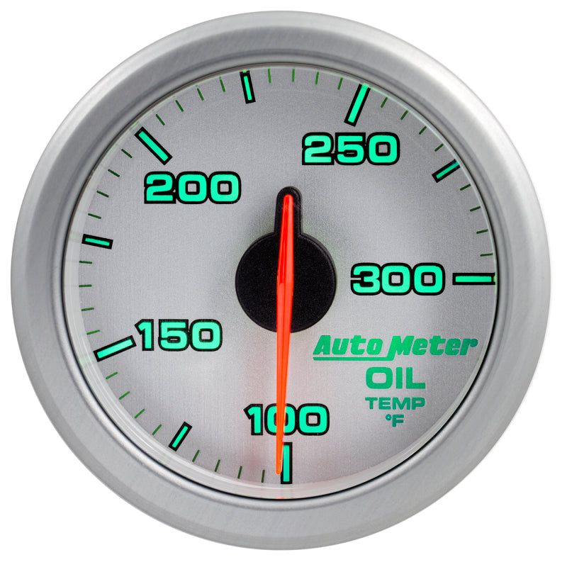 Autometer Airdrive 2-1/6in Oil Temp Gauge 100-300 Degrees F - Silver