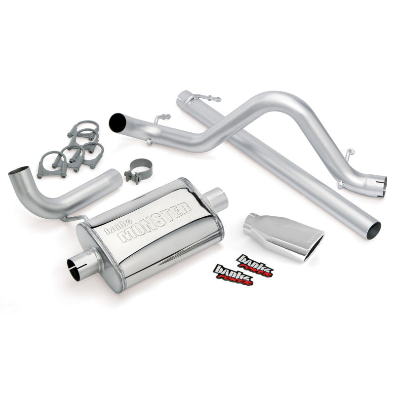 Banks Power 07-11 Jeep 3.8L Wrangler - 2dr Monster Exhaust System - SS Single Exhaust w/ Chrome Tip