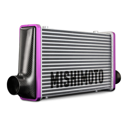 Mishimoto Universal Carbon Fiber Intercooler - Gloss Tanks - 525mm Black Core - C-Flow - C V-Band