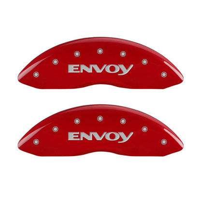 MGP 4 Caliper Covers Engraved Front & Rear Envoy Red finish silver ch