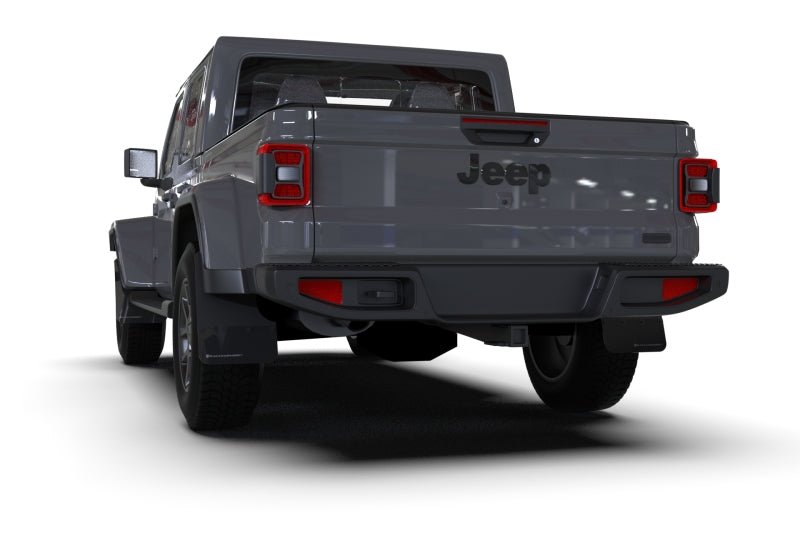 Rally Armor 19-24 Jeep JT Gladiator (Mojave/Rubicon) Black Mud Flap w/Army Green Logo