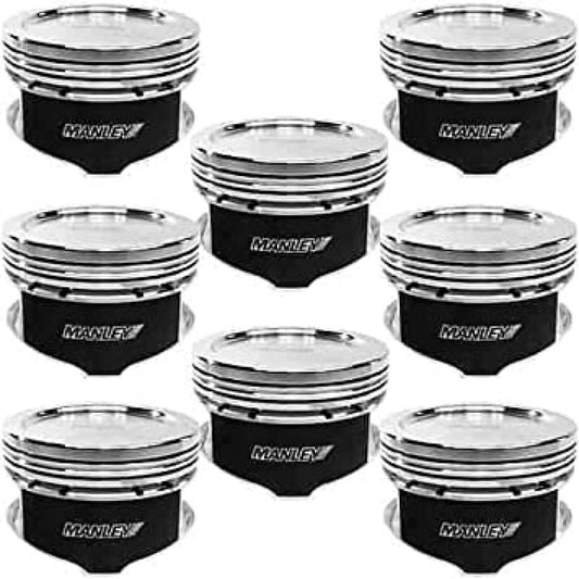 Manley 2018+ Ford Coyote 5.0L 6.75cc Dish 3.700in Bore 12:1 CR 22mm Pin Platinum Ext Duty Pistons