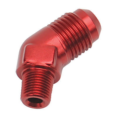 Russell Performance -6 AN MALE X 1/8in NPT MALE 45 DEG (Red)