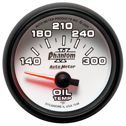 Autometer Phantom II 52mm Short Sweep Electronic 140-300 Deg F Oil Temperature Gauge