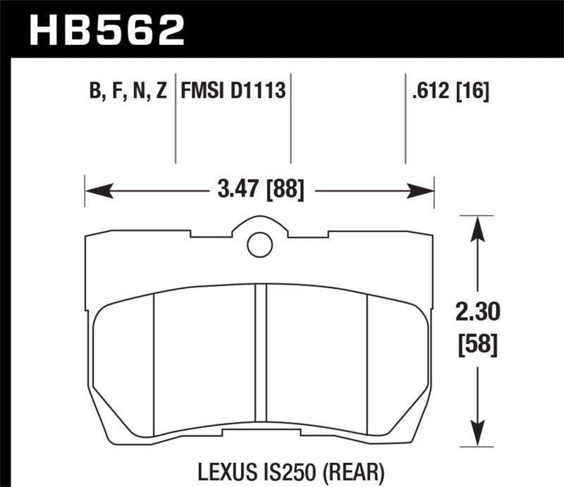 Hawk Lexus 06-07 GS300/ 06-08 IS250 Performance Ceramic Street Rear Brake Pads