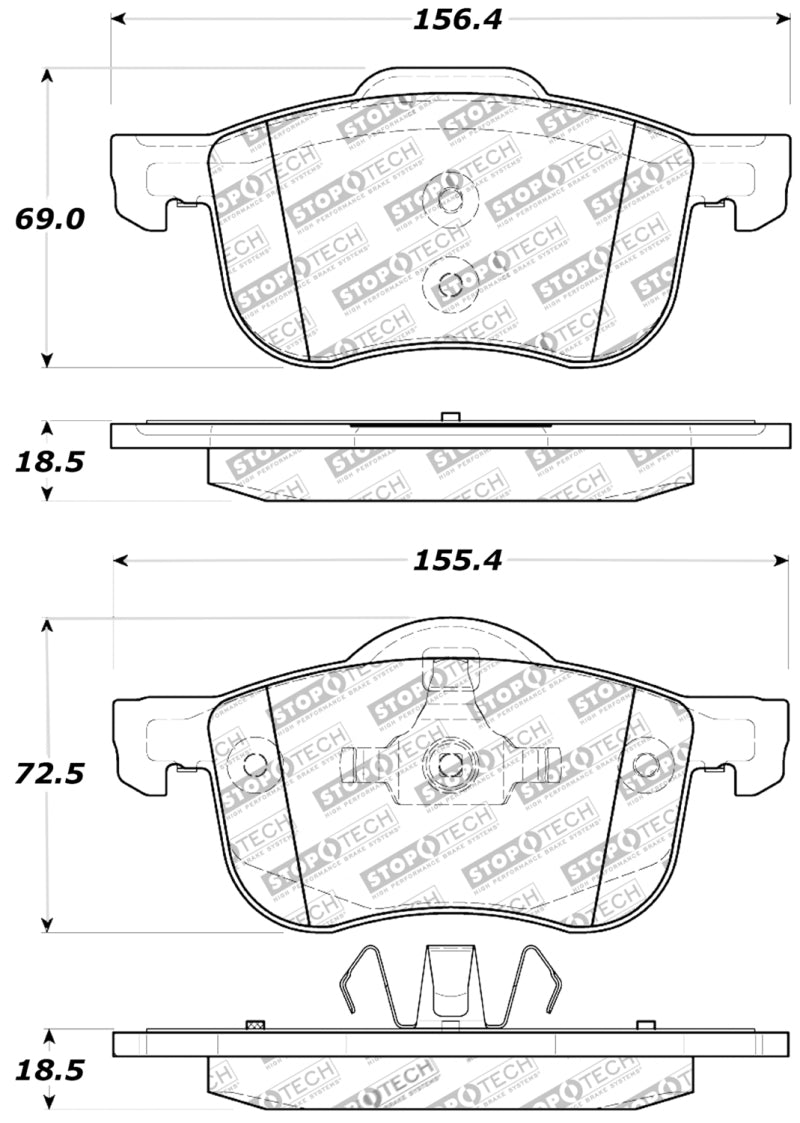 StopTech Performance 01-09 Volvo S60 / 99-06 S80 / 01-07 V70/V70R Front Brake Pads