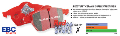 EBC 90-92 Audi V8 3.6 (UFO Rotors) Redstuff Front Brake Pads