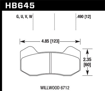 Hawk Wilwood 6712 Calipers DTC-50 Brake Pads