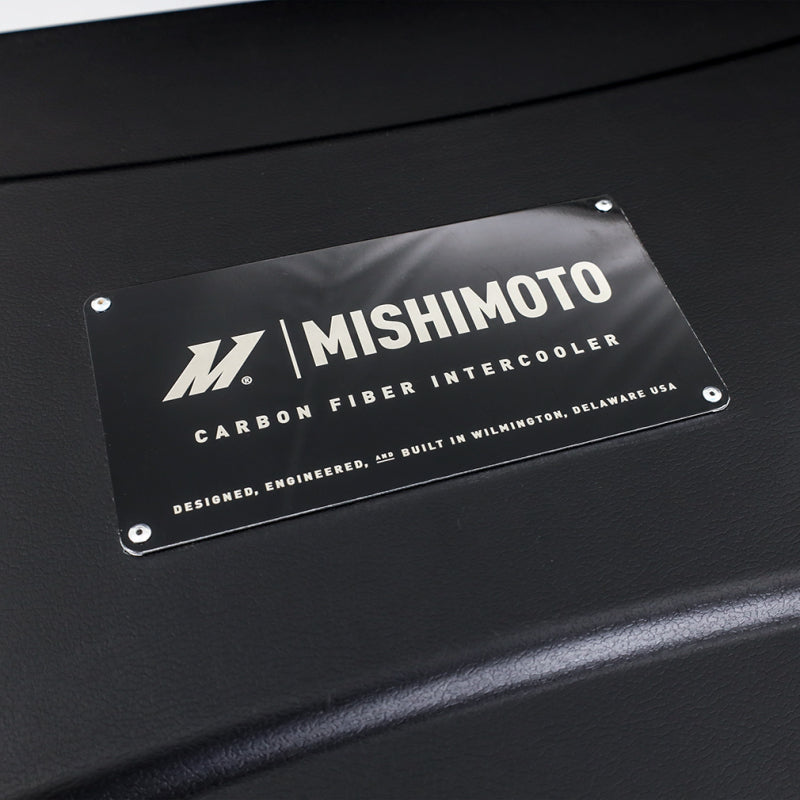 Mishimoto Universal Carbon Fiber Intercooler - Gloss Tanks - 450mm Black Core - C-Flow - P V-Band