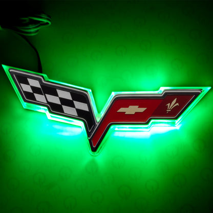 Oracle Chevrolet Corvette C6 Illuminated Emblem - Green SEE WARRANTY