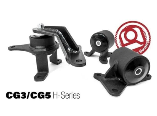 Innovative 98-02 Accord H-Series Black Steel Mounts 75A Bushings