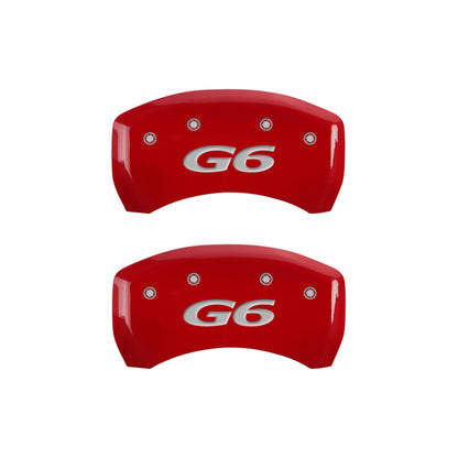 MGP 4 Caliper Covers Engraved Front Pontiac Engraved Rear G6 Red finish silver ch