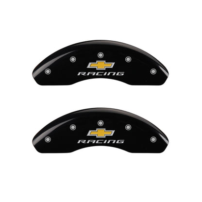 MGP 4 Caliper Covers Engraved F & R Chevy Racing Black Finish Silver Char 2019 Chevrolet Equinox