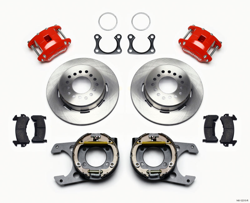 Wilwood D154 P/S Park Brake Kit Red Big Ford 2.36in Offset