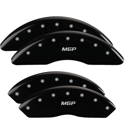 MGP 4 Caliper Covers Engraved Front & Rear MGP Black finish silver ch