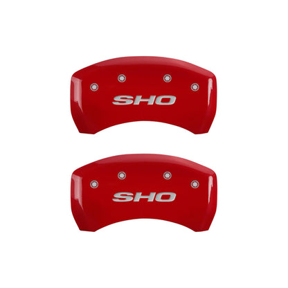 MGP 4 Caliper Covers Engraved Front & Rear SHO Red finish silver ch