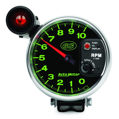 AutoMeter Gauge Tachometer 5in. 10K RPM Pedestal W/ Ext. Shift-Lite Gs