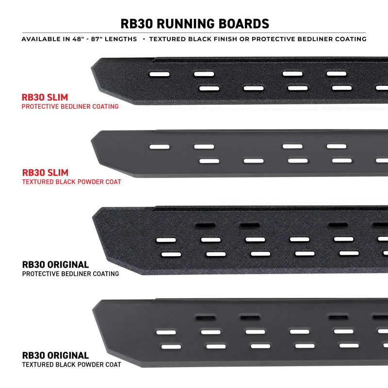 Go Rhino RB30 Slim Line Running Boards 57in. - Tex. Blk (Boards ONLY/Req. Mounting Brackets)