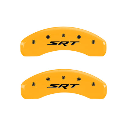 MGP 4 Caliper Covers Engraved Front & Rear Srt Yellow Finish Black Char 2006 Jeep Commander