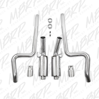 MBRP 11-14 Ford Mustang GT 5.0L Dual Split Rear Street Version T409 3in Cat Back Exhaust System