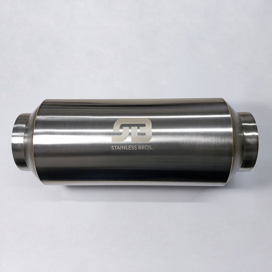 Stainless Bros 2.50in x 17in OAL Lightweight Muffler - Matte Finish