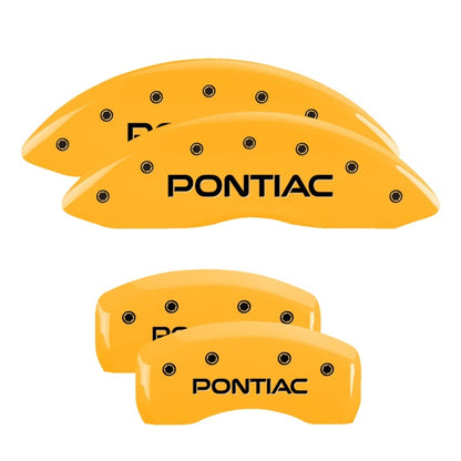 MGP 4 Caliper Covers Engraved Front Pontiac Rear Arrow Yellow Finish Black Char 2006 Pontiac G6