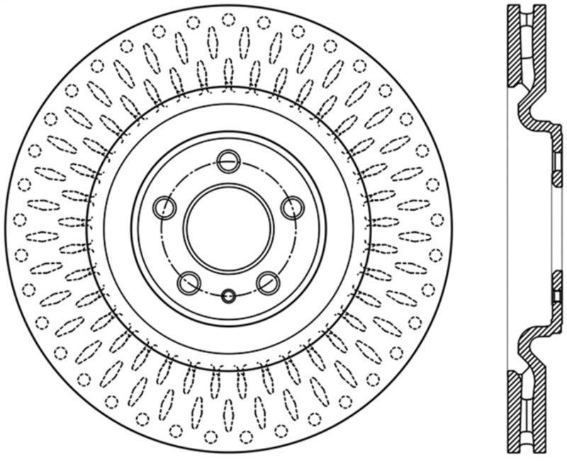 StopTech Premium High Carbon 13-14 Ford Mustang/Shelby GT500 Right Front Disc Slotted Brake Rotor