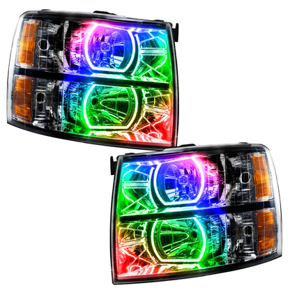 Oracle 07-13 Chevy Silverado SMD HL - Black - Square Style - ColorSHIFT w/ Simple Controller