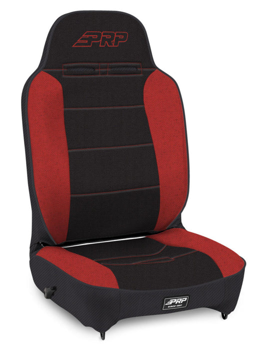 PRP Enduro High Back Reclining Suspension Seat (Passenger Side) - Black/Red