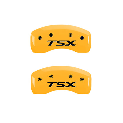 MGP 4 Caliper Covers Engraved Front Acura Rear TSX Yellow Finish Black Char 2005 Acura TSX