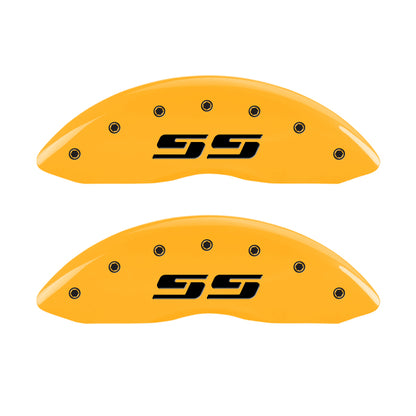 MGP 4 Caliper Covers Engraved Front & Rear MGP Yellow Finish Black Char 2011 Audi A6 Quattro