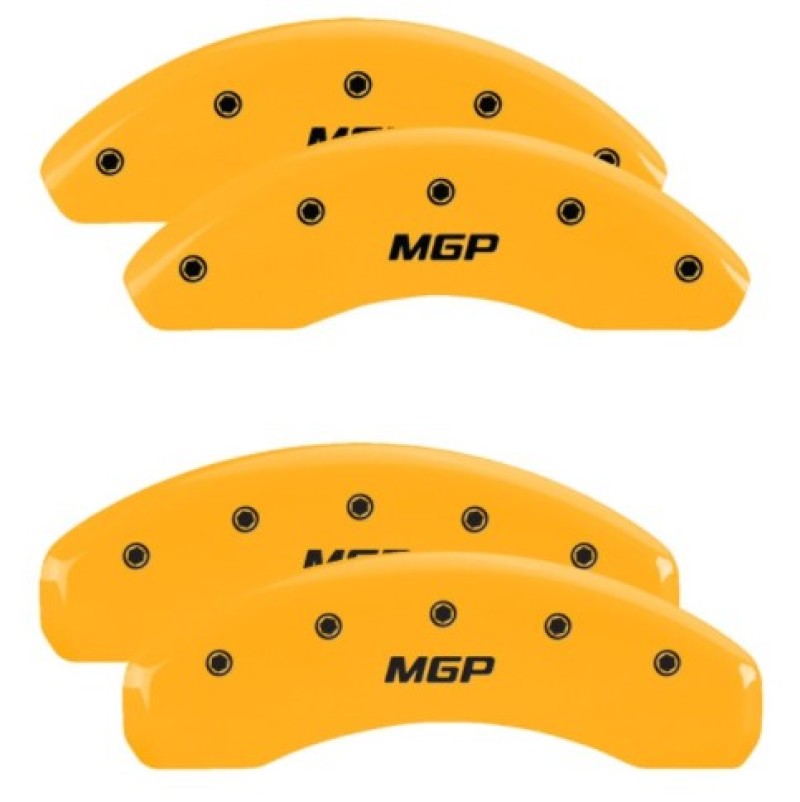 MGP 4 Caliper Covers Engraved Front & Rear MGP Yellow Finish Black Char 2019 Toyota CH-R