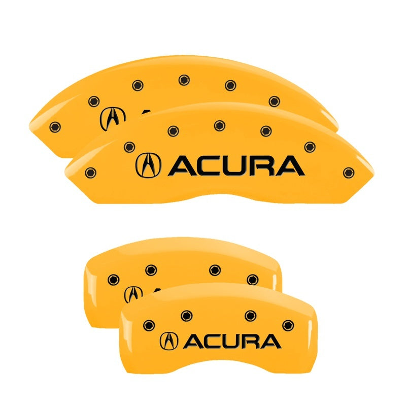 MGP 4 Caliper Covers Engraved Front & Rear Acura Yellow Finish Black Char 1999 Acura RL