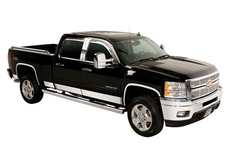 Putco 07-13 GMC Sierra Extended Cab 5.5ft Box - 6in Wide - 12pcs Stainless Steel Rocker Panels