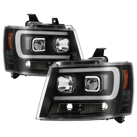 Spyder 07-14 Chevy Suburban/1500/2500/Tahoe V2 Projector Headlights All Blk PRO-YD-CSUB07V2-DRL-BKV2