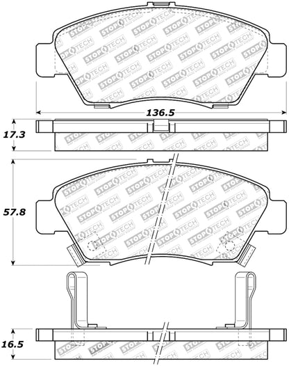 StopTech Street Touring 02-06 Acura RSX Type S / 93-95 Civic Coupe / 04-05 Civic Si