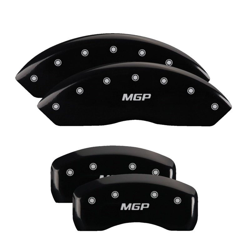 MGP 4 Caliper Covers Engraved Front & Rear Denali Black finish silver ch