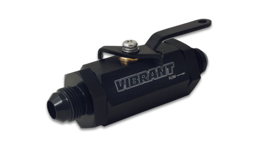 Vibrant -16AN to -16AN Male Shut Off Valve - Black