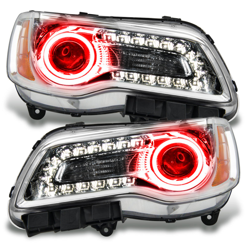 Oracle 11-14 Chrysler 300C NON HID LED Halo Headlights Chrome Housing - Red SEE WARRANTY
