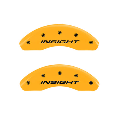 MGP 4 Caliper Covers Engraved Front & Rear MGP Yellow Finish Black Char 2008 Saturn Outlook