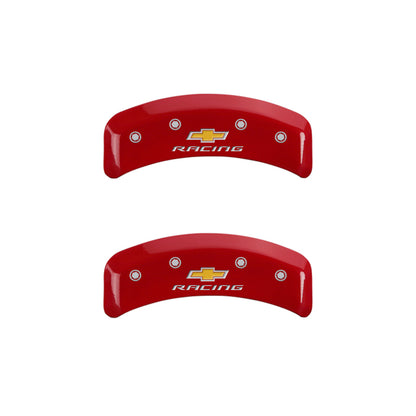 MGP 4 Caliper Covers Engraved F & R Chevy Racing Red Finish Silver Char 1988 Chevrolet Corvette