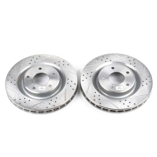 Power Stop 05-07 Cadillac XLR Front Evolution Drilled & Slotted Rotors - Pair
