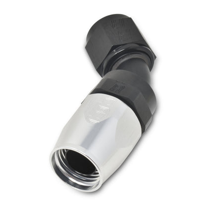 Russell Performance -16 AN Silver/Black 45 Degree Full Flow Hose End