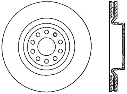 StopTech 06-10 Audi A3/08-10 TT / 06-09 VW GTI Mk V Cryo-Stop Left Front Slotted Rotor