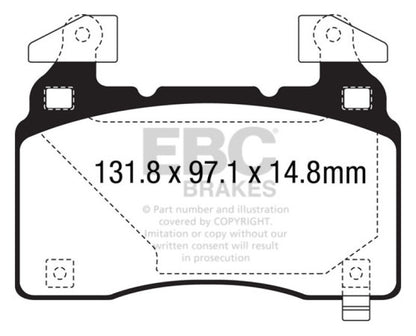 EBC 12+ Tesla Model S Electric Greenstuff Front Brake Pads