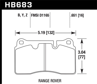 Hawk 08 Range Rover Sport LE / 06-09 Supercharged Performance Ceramic Street Front Brake Pads